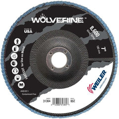 7″ Vortec Pro Abrasive Flap Disc, Angled, Phenolic Backing 80Z, 7/8″ Arbor Hole - Industrial Tool & Supply