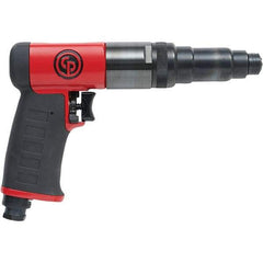 Chicago Pneumatic - 1/4" Bit Holder, 800 RPM, Pistol Grip Handle Air Screwdriver - 7.4 to 14.8 Ft/Lb Torque, 1/4" Inlet, 28.4 CFM - Industrial Tool & Supply