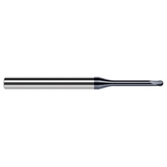 ‎0.02″ Dia. × 1/4″ Shank × 0.016″ DOC × 2-1/2″ OAL, Carbide AlTiN, 2 Flute, Ballnose End Mill - Exact Industrial Supply