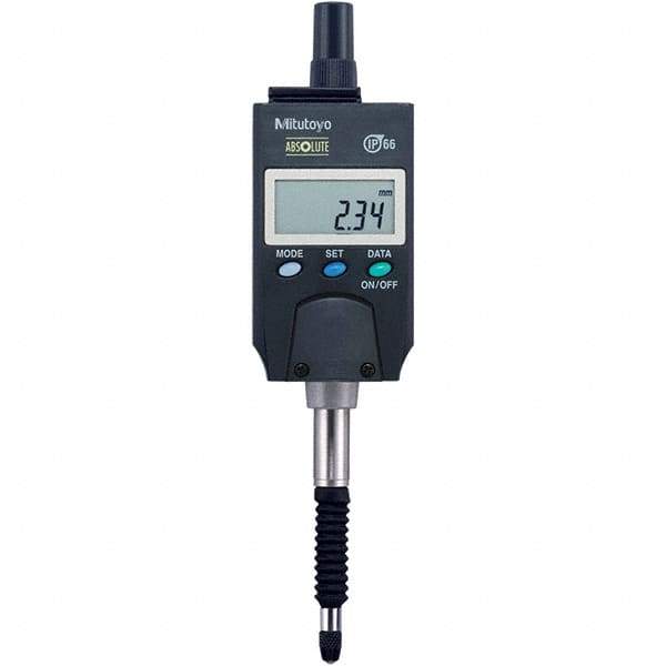 Mitutoyo - 0 to 5mm Range, 0.001 & 0.01mm Graduation, Electronic Drop Inidicator - Lug Back, 0.003mm Accuracy, LCD Display, Metric - Industrial Tool & Supply