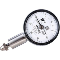 Mitutoyo - 0.1" Range, 0-20-0 Dial Reading, 0.001" Graduation Dial Drop Indicator - 1.22" Dial, 0.04" Range per Revolution, 0.001" Accuracy, Revolution Counter - Industrial Tool & Supply