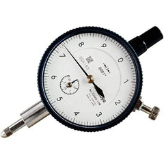 Mitutoyo - 1/4" Range, 0-10 Dial Reading, 0.0001" Graduation Dial Drop Indicator - 57mm Dial, 0.01" Range per Revolution, 0.0001" Accuracy, Revolution Counter - Industrial Tool & Supply