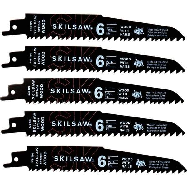 Skilsaw - 9" Long x 1" Thick, Bi-Metal Reciprocating Saw Blade - Straight Profile, 5 to 8 TPI, Toothed Edge, Universal Shank - Industrial Tool & Supply