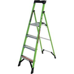 Little Giant Ladder - 4 Steps, 6' High, Type IA Rating, Fiberglass Step Ladder - 300 Lb Capacity, 22" Base Width - Industrial Tool & Supply