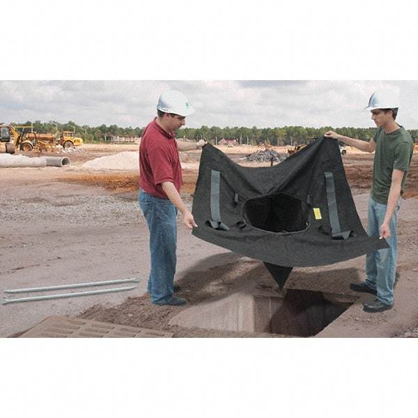 UltraTech - 5' Long x 5' Wide, Nonwoven Polypropylene Geotextile Drain Guard - Black, Use for Stormwater/Construction Compliance - Industrial Tool & Supply