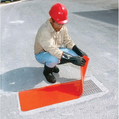 UltraTech - 58" Long x 3' Wide, Polyurethane/Mesh Drain Seal - Orange, Use for Spill Response - Industrial Tool & Supply
