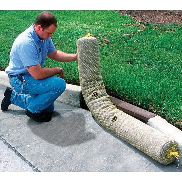 UltraTech - 8' Long x 8' Wide, Polypropylene Grate Guard - 9" Diam, Black, Use for Stormwater/Construction Compliance - Industrial Tool & Supply