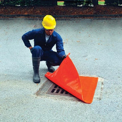 UltraTech - 4-1/2' Long x 45' Wide, Polyurethane/Mesh Drain Seal - Orange, Use for Spill Response - Industrial Tool & Supply