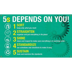 NMC - Banners Message Type: Safety Reinforcement & Motivational Legend: 5s Depends On You - Industrial Tool & Supply