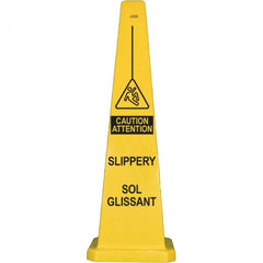 PRO-SAFE - Wet Floor, 12" Wide x 36" High, Polypropylene Cone Floor Sign - Industrial Tool & Supply