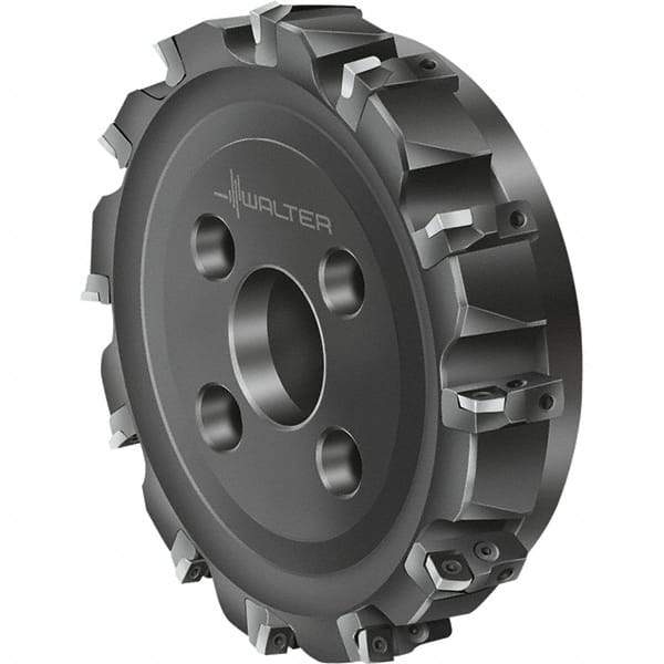 Walter - 8 Inserts, 125mm Cut Diam, 40mm Arbor Diam, Indexable Square-Shoulder Face Mill - 0° Lead Angle, 63mm High, Series F2010-B2-LNHU13 - Industrial Tool & Supply