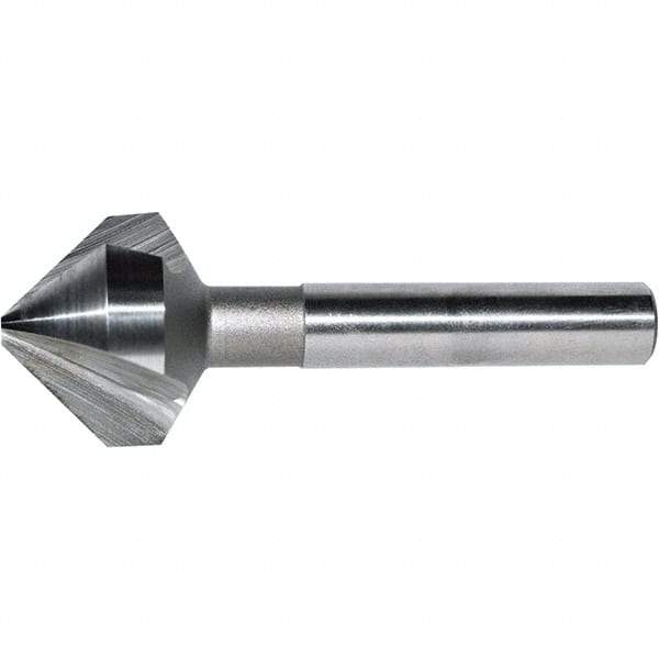 Keo - 1/2" Head Diam, 1/4" Shank Diam, 3 Flute 82° Cobalt Countersink - Bright Finish, 1-7/8" OAL, Single End, Straight Shank, Right Hand Cut - Industrial Tool & Supply