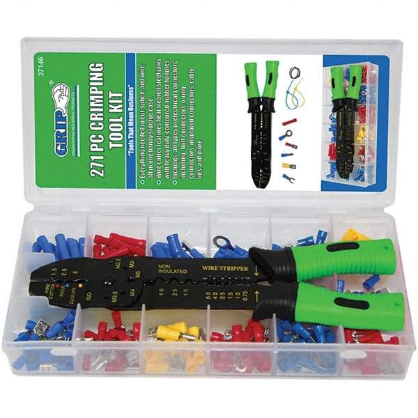 Grip-On - 271 Piece, Wire Cutter - Comes in Plastic Set Box - Industrial Tool & Supply