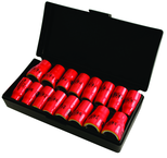 Insulated 3/8" Drive Inch & Metric Socket Set 5/16"-3/4" and 8.0mm - 19mm Sockets in Storage Box. 16 Pc Set - Industrial Tool & Supply