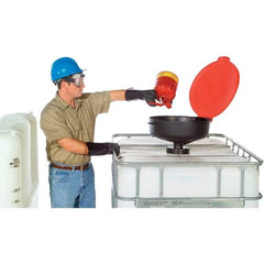 UltraTech - 11-1/2" High x 22" Diam, Polyethylene, Burp Free Funnel - 5 Gal Drum/Pail Capacity - Industrial Tool & Supply