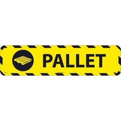 NMC - Pallet, Anti-Skid Pressure-Sensitive Vinyl Floor Sign - Rectangle, Black on Yellow, Adhesive Backed, For Restroom, Janitorial & Housekeeping - Industrial Tool & Supply