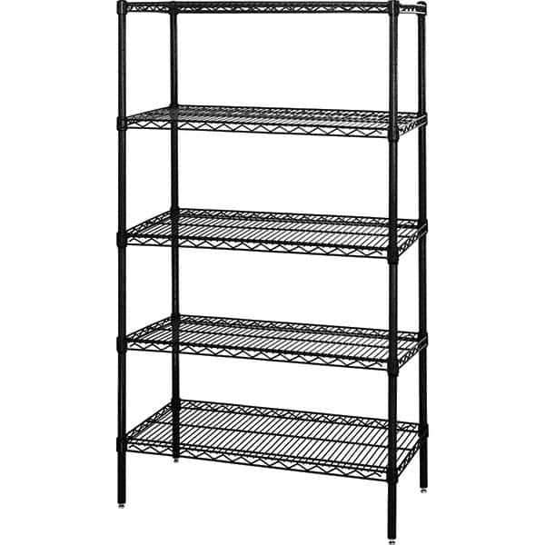 Quantum Storage - 5 Shelf Wire Shelving Add-On Unit - 24" Wide x 24" Deep x 86" High, - Industrial Tool & Supply