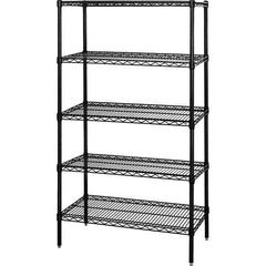 Quantum Storage - 5 Shelf Wire Shelving Add-On Unit - 12" Wide x 36" Deep x 54" High, - Industrial Tool & Supply