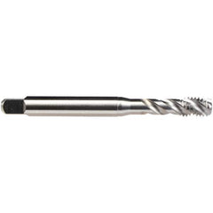 Emuge - 5/16-18 UNC 3 Flute Bottoming Spiral Flute Tap - High Speed Steel, Bright Finish, 3.543" OAL, Right Hand Flute, Right Hand Thread, Series Enorm Z/E - Exact Industrial Supply