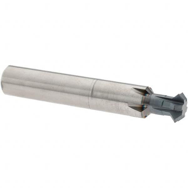 Accupro - 1/2° 1/2" Cut Diam, 0.187" Cut Width, 1/2" Shank, Solid Carbide Double-Angle Cutter - Industrial Tool & Supply