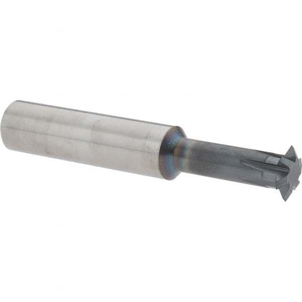 Accupro - 1/2° 1/2" Cut Diam, 0.109" Cut Width, 1/2" Shank, Solid Carbide Double-Angle Cutter - Industrial Tool & Supply