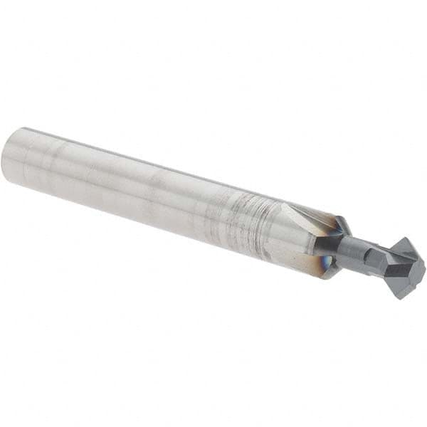 Accupro - 1/4° 1/4" Cut Diam, 1/8" Cut Width, 1/4" Shank, Solid Carbide Double-Angle Cutter - Industrial Tool & Supply