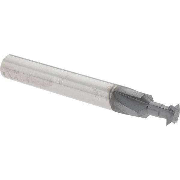 Accupro - 1/4° 1/4" Cut Diam, 0.072" Cut Width, 1/4" Shank, Solid Carbide Double-Angle Cutter - Industrial Tool & Supply