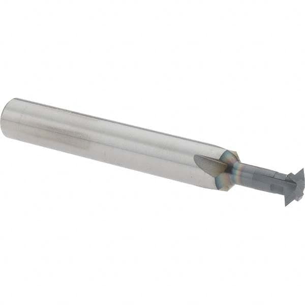 Accupro - 1/4° 1/4" Cut Diam, 0.072" Cut Width, 1/4" Shank, Solid Carbide Double-Angle Cutter - Industrial Tool & Supply