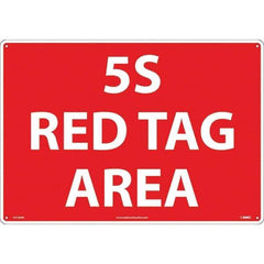 NMC - "5S Red Tag Area", 14" Long x 20" Wide, Rigid Plastic Safety Sign - Rectangular, Use for Workplace/Safety - Industrial Tool & Supply