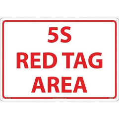 NMC - "5S Red Tag Area", 14" Long x 20" Wide, Rigid Plastic Safety Sign - Rectangular, Use for Workplace/Safety - Industrial Tool & Supply