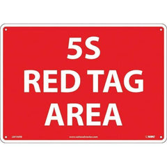 NMC - "5S Red Tag Area", 10" Long x 14" Wide, Rigid Plastic Safety Sign - Rectangular, Use for Workplace/Safety - Industrial Tool & Supply