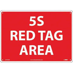 NMC - "5S Red Tag Area", 10" Long x 14" Wide, Aluminum Safety Sign - Rectangular, Use for Workplace/Safety - Industrial Tool & Supply