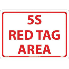 NMC - "5S Red Tag Area", 10" Long x 14" Wide, Rigid Plastic Safety Sign - Rectangular, Use for Workplace/Safety - Industrial Tool & Supply