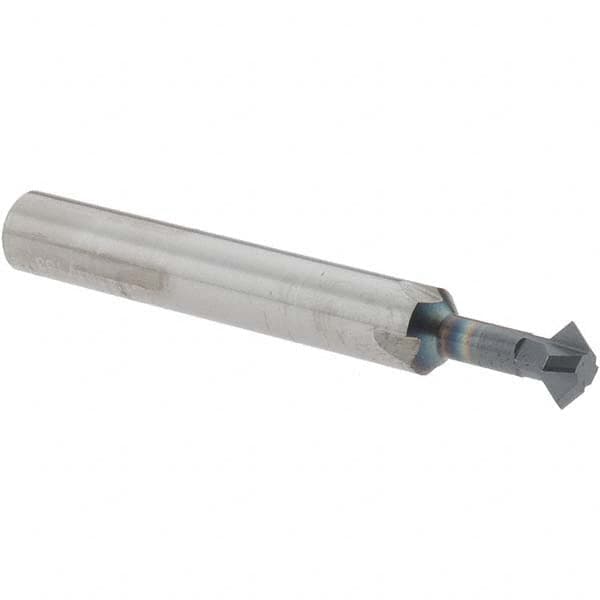 Accupro - 1/4° 1/4" Cut Diam, 1/8" Cut Width, 1/4" Shank, Solid Carbide Double-Angle Cutter - Industrial Tool & Supply