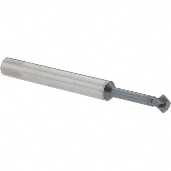 Accupro - 1/4° 1/4" Cut Diam, 1/8" Cut Width, 1/4" Shank, Solid Carbide Double-Angle Cutter - Industrial Tool & Supply