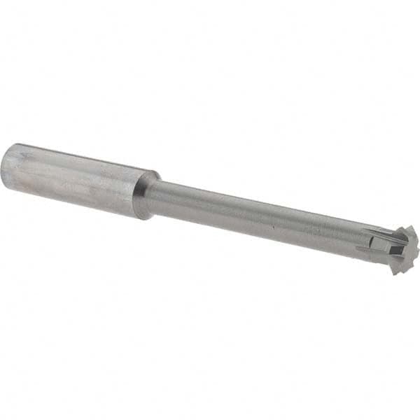 Accupro - 3/8° 3/8" Cut Diam, 1/8" Cut Width, 3/8" Shank, Solid Carbide Double-Angle Cutter - Industrial Tool & Supply