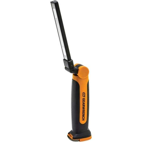 GearWrench - 3.7 Volts, 500 Lumens, Cordless Work Light - Black & Orange, 3 hr on High Setting, 6 hr on Low Setting Run Time - Industrial Tool & Supply