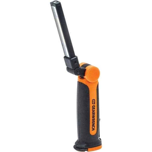 GearWrench - 3.7 Volts, 150 Lumens, Cordless Work Light - Black & Orange, 3 hr on High Setting, 6 hr on Low Setting Run Time - Industrial Tool & Supply