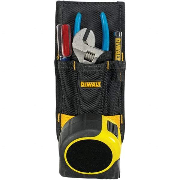 CLC - General Purpose Holster with 4 Pockets - Ballistic Polyester, Black/Yellow - Industrial Tool & Supply