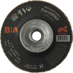 BULLARD - 50 Grit, 5" Wheel Diam, 1/8" Wheel Thickness, Type 29 Depressed Center Wheel - Coarse Grade, Ceramic, 12,200 Max RPM, Compatible with Angle Grinder - Industrial Tool & Supply