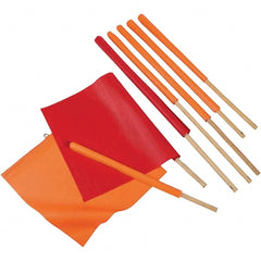 PRO-SAFE - 1 100-Piece 16 x 18" Red-Orange Vinyl Flags - Industrial Tool & Supply