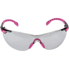 3M - Indoor/Outdoor Gray Lenses, Frameless Safety Glasses - Anti-Fog, Pink, Black Frame, Size Universal, Wrap Around - Industrial Tool & Supply