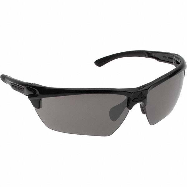 MCR Safety - Black Mirror Lenses, Framed Safety Glasses - Anti-Fog, Scratch Resistant, Black Polycarbonate Frame, Size Universal, Wrap Around - Industrial Tool & Supply