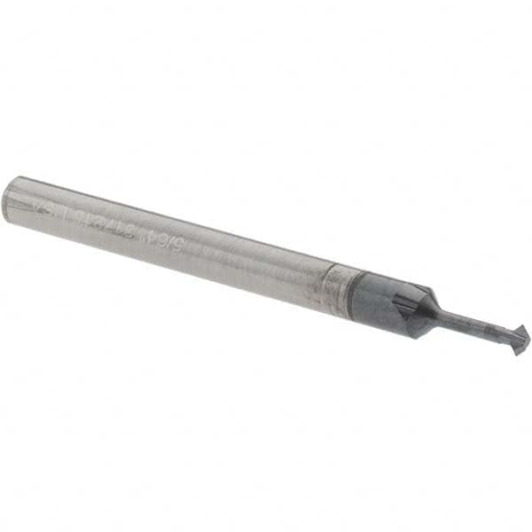 Accupro - 5/64° 5/64" Cut Diam, 0.039" Cut Width, 1/8" Shank, Solid Carbide Double-Angle Cutter - Industrial Tool & Supply