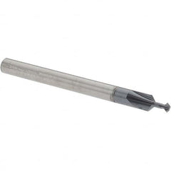 Accupro - 5/64° 5/64" Cut Diam, 0.039" Cut Width, 1/8" Shank, Solid Carbide Double-Angle Cutter - Industrial Tool & Supply