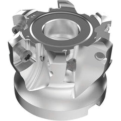 Seco - 6 Inserts, 37.8mm Cutter Diam, 1.8mm Max Depth of Cut, Indexable High-Feed Face Mill - 19.05mm Arbor Hole Diam, 0.185" Keyway Width, 1-1/2" High, R220.21-LP09 Toolholder, LPKT09 Inserts, Series High Feed - Industrial Tool & Supply