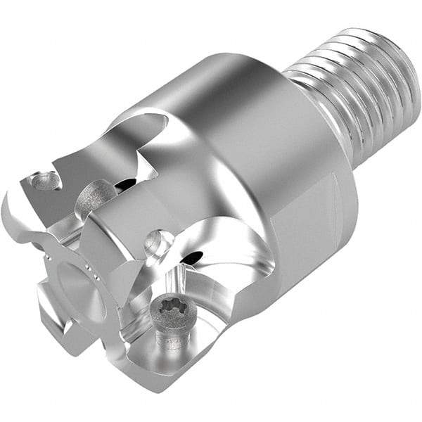 Seco - 18.9mm Cut Diam, 1.9mm Max Depth, M12 12mm Shank Diam, Modular Connection Indexable High-Feed End Mill - Screw Holding Method, LPKT09 Insert, R217.21 Toolholder, Through Coolant - Industrial Tool & Supply