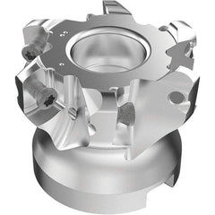 Seco - 6 Inserts, 50mm Cutter Diam, 1.8mm Max Depth of Cut, Indexable High-Feed Face Mill - 22mm Arbor Hole Diam, 0.4094" Keyway Width, 40mm High, R220.21-LP09 Toolholder, LPKT09 Inserts, Series High Feed - Industrial Tool & Supply