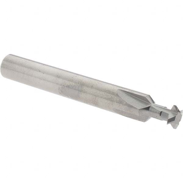 Accupro - 1/4° 1/4" Cut Diam, 0.072" Cut Width, 1/4" Shank, Solid Carbide Double-Angle Cutter - Industrial Tool & Supply