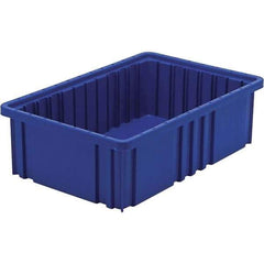 Quantum Storage - 40 Lb Load Capacity Blue Polypropylene Dividable Container - Stacking, 5" Long x 10.9" Wide x 16-1/2" High - Industrial Tool & Supply